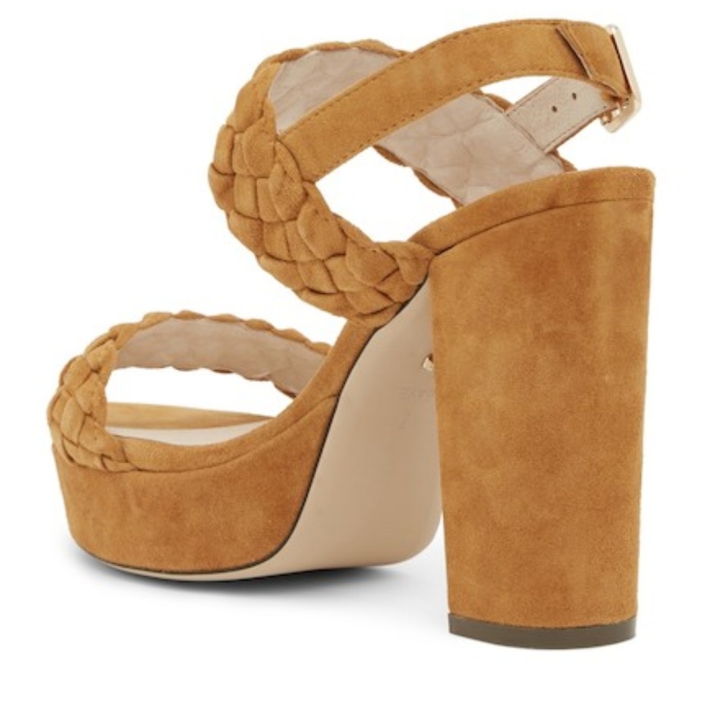 RAYE Haven Whiskey Braided Suede Platform Sandals - Picture 2 of 8